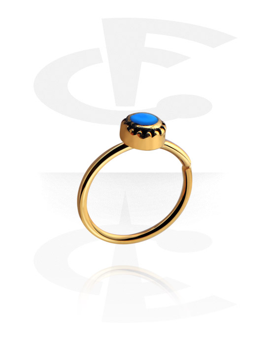 Piercingringer, Continuous ring (surgical steel, gold, shiny finish), Gold Plated Surgical Steel 316L