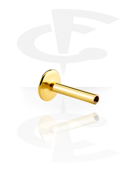 Balls, Pins & More, Internally Threaded Labret Pin, Gold Plated Surgical Steel 316L