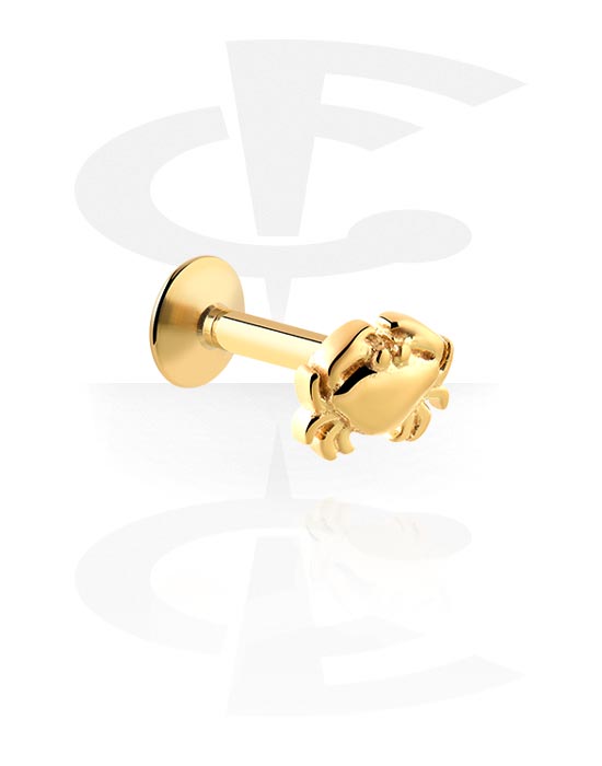 Labretter, Internally Threaded Labret, Gold Plated Surgical Steel 316L