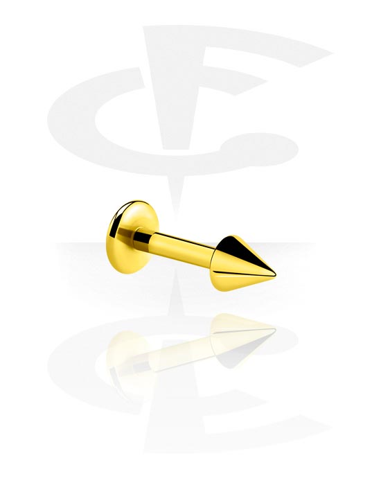 Labrets, Labret with cone, Gold Plated Surgical Steel 316L