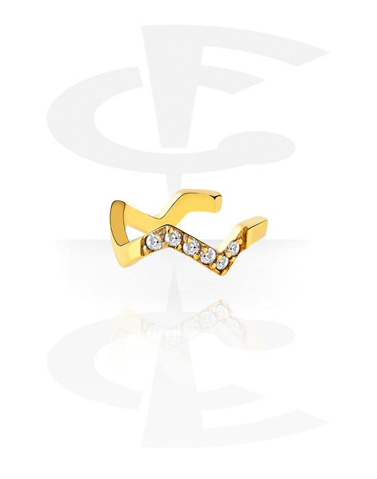Fake Piercings, Ear Cuff, Gold Plated Surgical Steel 316L