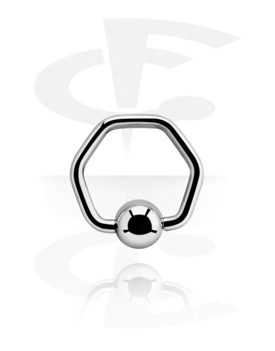 Renkaat, Hexagon Ball Closure Ring, Kirurginteräs 316L