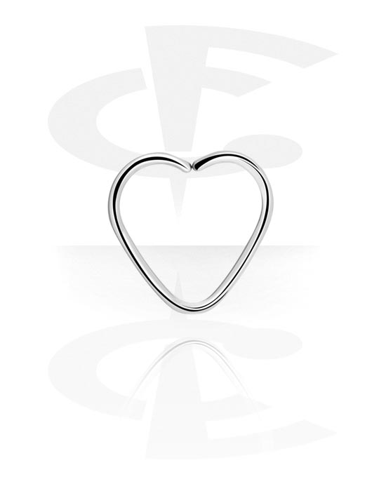 Piercing Rings, Heart-shaped Continous Ring, Surgical Steel 316L