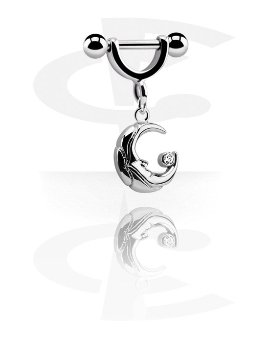 Helix / Tragus, Helix piercing med charm, Surgical Steel 316L, Plated Brass