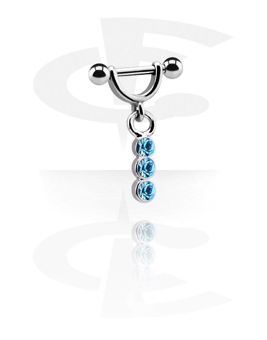 Helix / Tragus, Helix Shield with charm, Surgical Steel 316L, Plated Brass