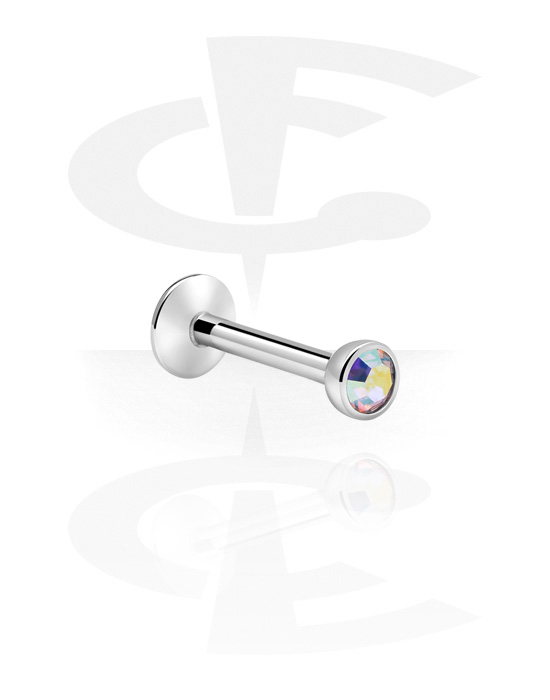 Labrets, Internally Threaded Labret with Jewelled Ball, Surgical Steel 316L