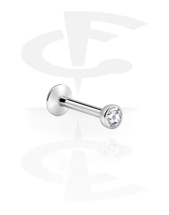 Labrets, Internally Threaded Labret with Jewelled Ball, Surgical Steel 316L