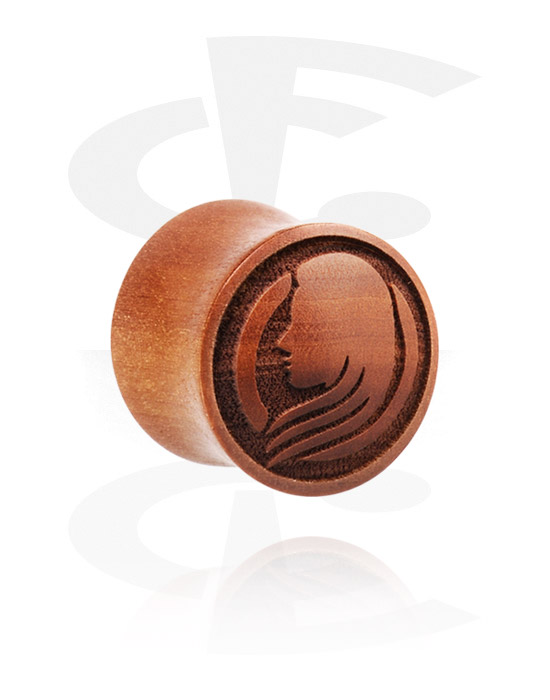 Tunneler & plugger, Double flared plug (wood) med Laser Engraving, cherry wood