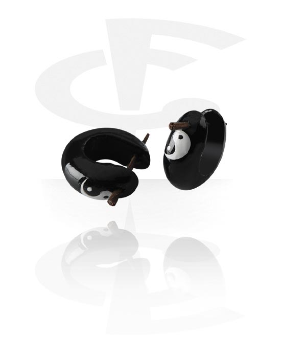 Yin Yang Design trending jewels Surgical Steel Fake Plug with Pictures ONE Pair 