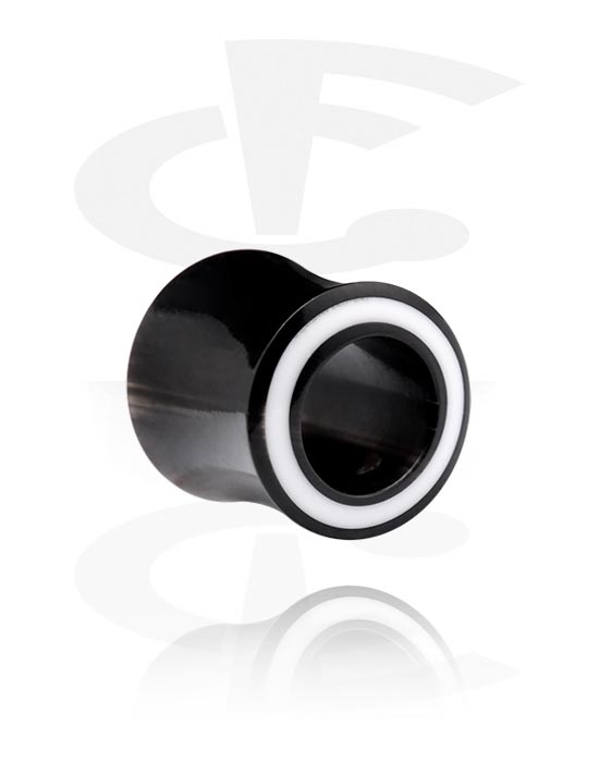 Tunely & plugy, Double flared plug (horn, black), Rohovina