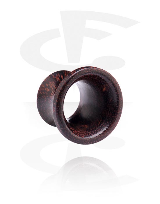 Tunnels & Plugs, Double flared tunnel (wood) with big front flare, Tamarind Wood