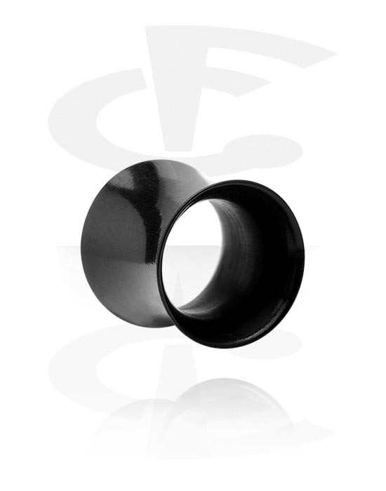 Tunnels & Plugs, Double flared tunnel (horn, black), Horn