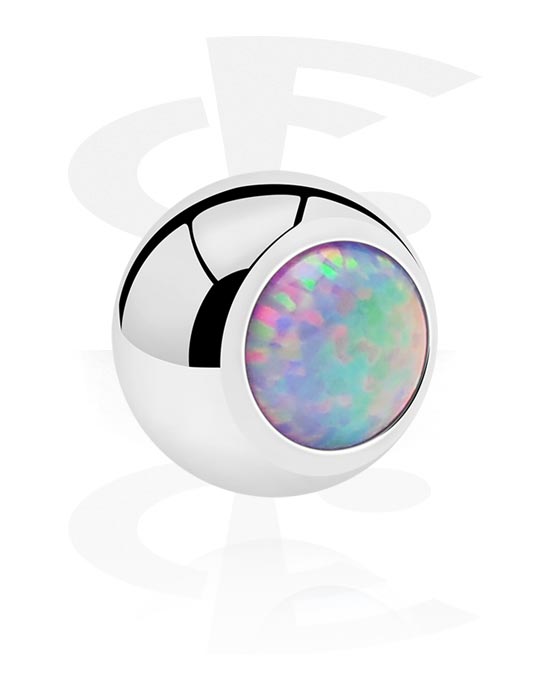Kuler og staver ++, Ball med Synthetic Opal, Surgical Steel 316L