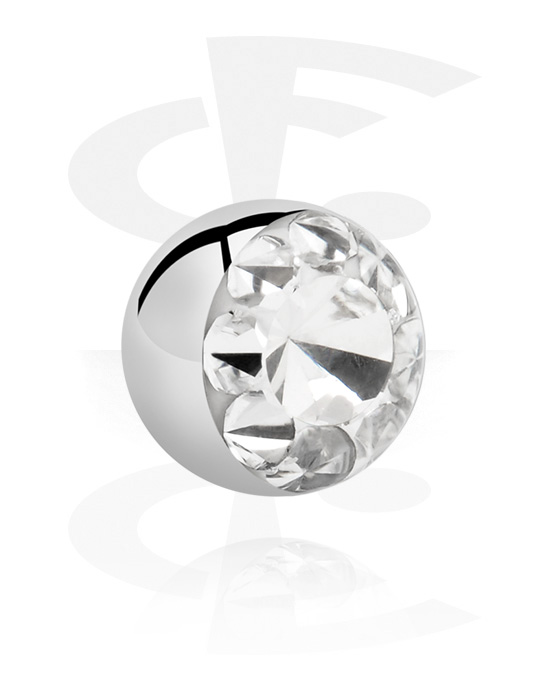 Kuličky, kolíčky a další, Ball s crystal stones, Chirurgická ocel 316L