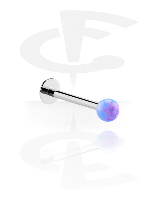 Labretter, Labret med Ball, Surgical Steel 316L, Acrylic