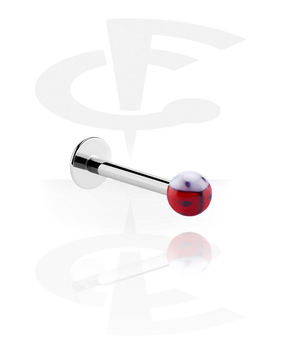 Labretter, Labret med Ball, Surgical Steel 316L, Acrylic