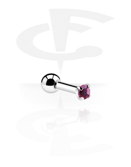 Helix & Tragus, Tragus Piercing with crystal stone, Surgical Steel 316L