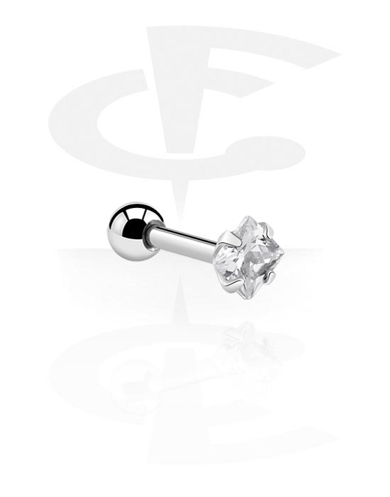 Helix & Tragus, Tragus Piercing with crystal stone, Surgical Steel 316L