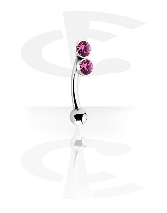 Curved Barbells, Jewelled Curved Barbell, Surgical Steel 316L