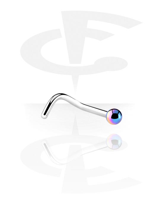 Nakit za nos in septum, Nose Stud with Anodised Ball, Surgical Steel 316L