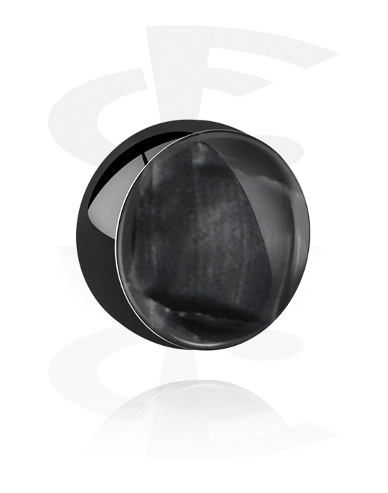 Kuler og staver ++, Black ball for 1.6mm Pins med Mother Of Pearl Design, Surgical Steel 316L