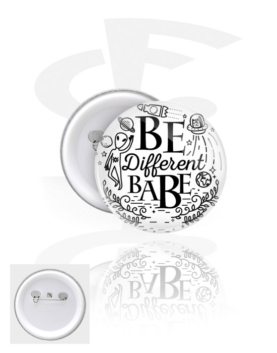 Buttons, Button s "Be different Babe" lettering, Pokositreni lim, Plastika