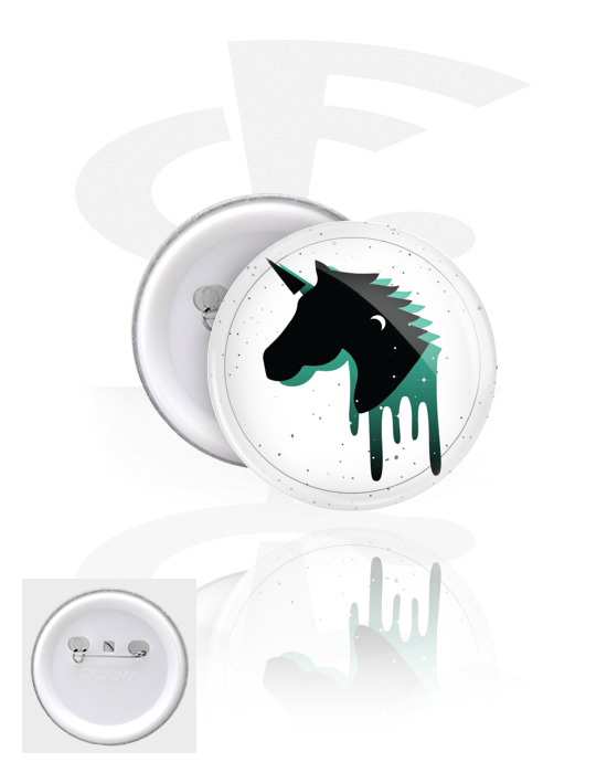 Buttons, Button s Unicorn Design, Pokositreni lim ,  Plastika