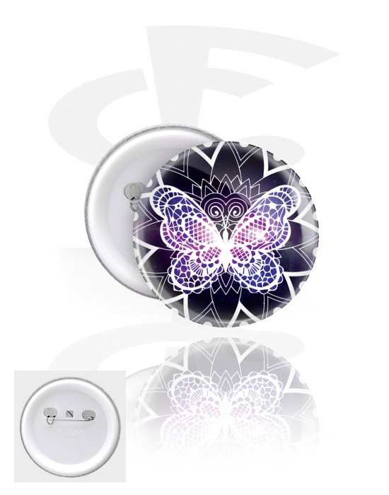 Buttons, Button s Butterfly Design, Pokositreni lim ,  Plastika