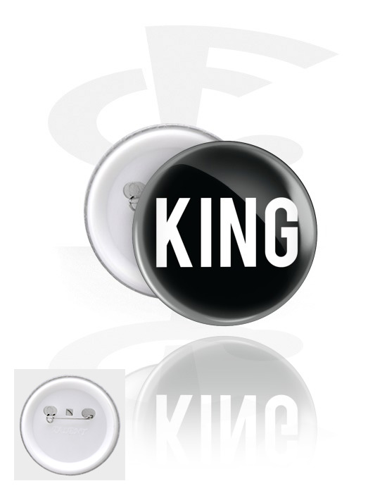 Buttons, Button s "KING" lettering, Pokositreni lim ,  Plastika