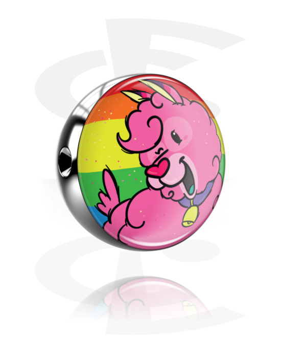 Balls, Pins & More, Ball for Ball Closure Ring with Chubby Unicorn Design, Surgical Steel 316L