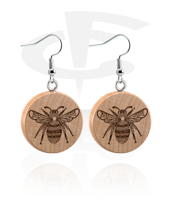Earrings, Studs & Shields, Earrings with Insect Design, Wood