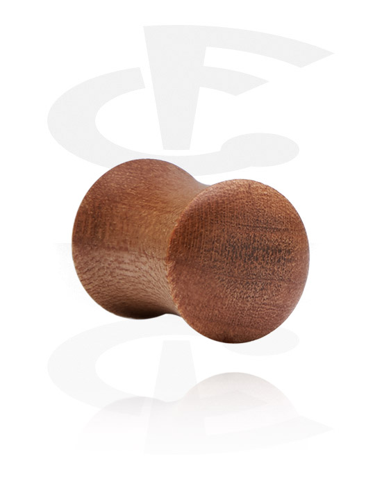 Tunnels & Plugs, Double flared plug (wood) with convex front, Wood