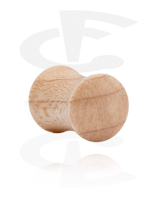 Tunnels & Plugs, Double flared plug (wood) with convex front, Wood