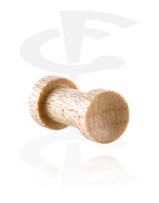 Tunnels & Plugs, Ribbed plug (wood) avec concave front, Bois