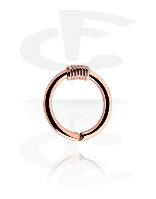 Piercingringer, Continuous ring (surgical steel, rose gold, shiny finish), Rosegold Plated Surgical Steel 316L
