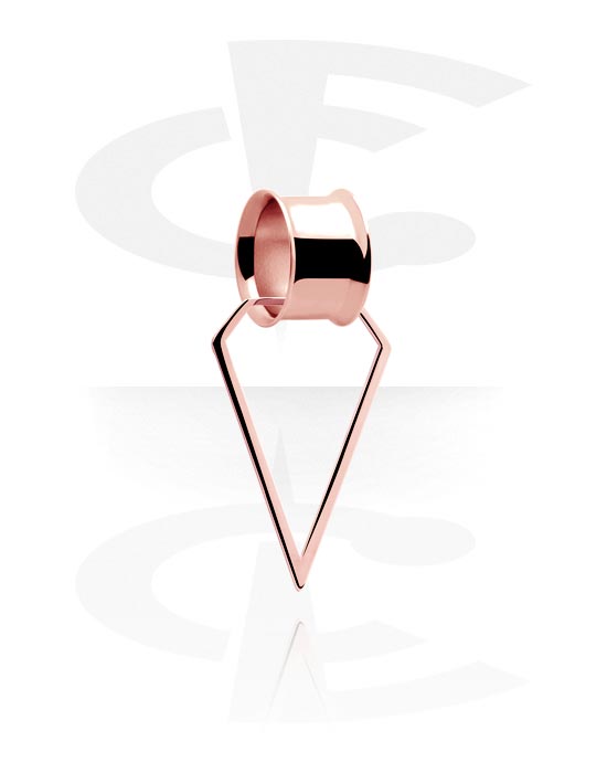 Tunneler & plugger, Double flared tunnel (surgical steel, rose gold) med creole, Rosegold Plated Surgical Steel 316L
