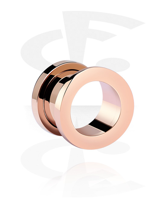 Tunnels & Plugs, Screw-on tunnel (surgical steel, rose gold), Acier chirurgical 316L plaqué or rose
