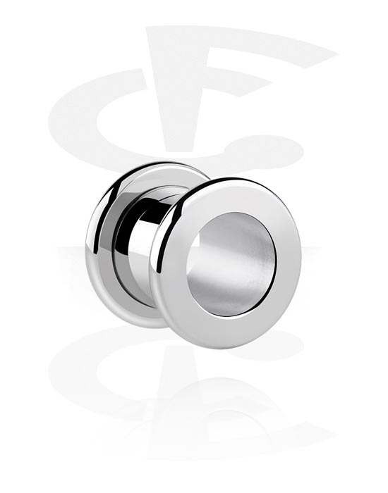 Tunele & plugi, Screw-on tunnel (surgical steel, silver), Stal chirurgiczna 316L