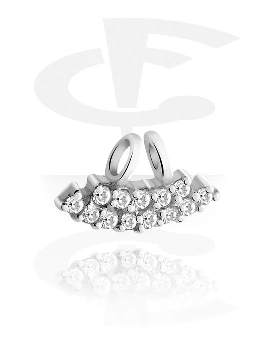 Kulor, stavar & mer, Sliding Jeweled Charm for Hinged Segment Ring, Kirurgiskt stål 316L