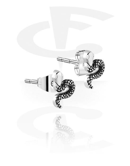 Kolczyki, Ear Studs z snake design, Stal chirurgiczna 316L