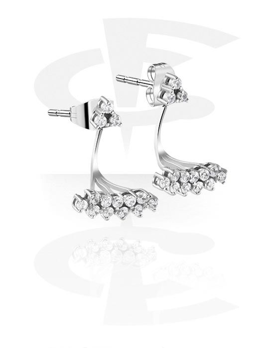 Boucles d'oreilles, Boucles d'oreilles avec Pierres en cristal, Acier chirurgical 316L