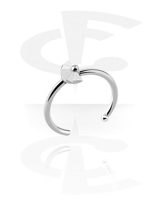 Piercings nariz & septums, Open nose ring (surgical steel, silver, shiny finish), Acero quirúrgico 316L