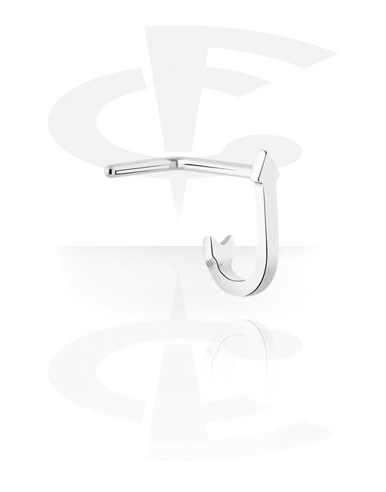 Piercings nez & Septums, L-shaped nose stud (surgical steel, silver, shiny finish) avec Arrow Design, Acier chirurgical 316L
