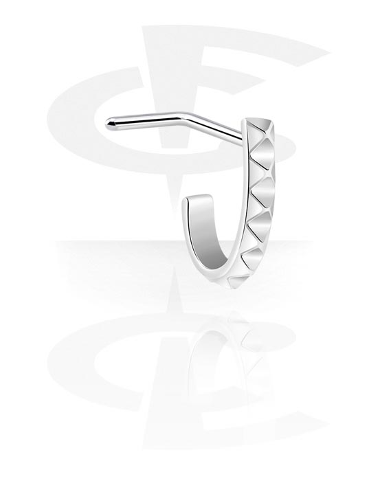 Piercing al naso & Septums, L-shaped nose stud (surgical steel, silver, shiny finish), Acciaio chirurgico 316L