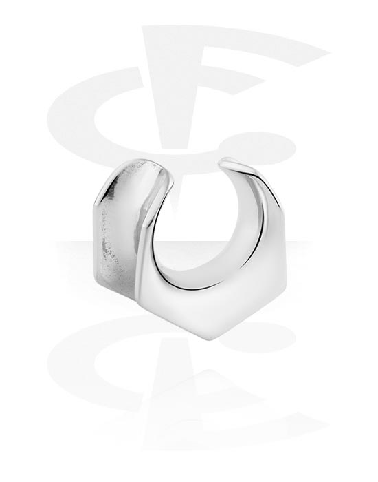 Tunnels & Plugs, Half tunnel (surgical steel, silver, shiny finish), Surgical Steel 316L