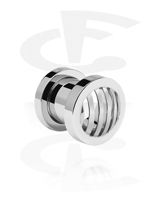 Tunnels & Plugs, Screw-on tunnel (surgical steel, silver), Acier chirurgical 316L