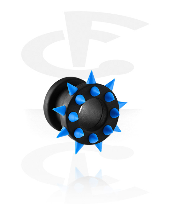 Tunnels & Plugs, Tunnel (silicone, black) avec Spikes, Silicone