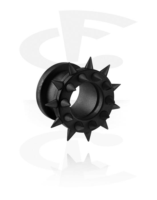 Tunneler & plugger, Tunnel (silicone, black) med Spikes, Silicone