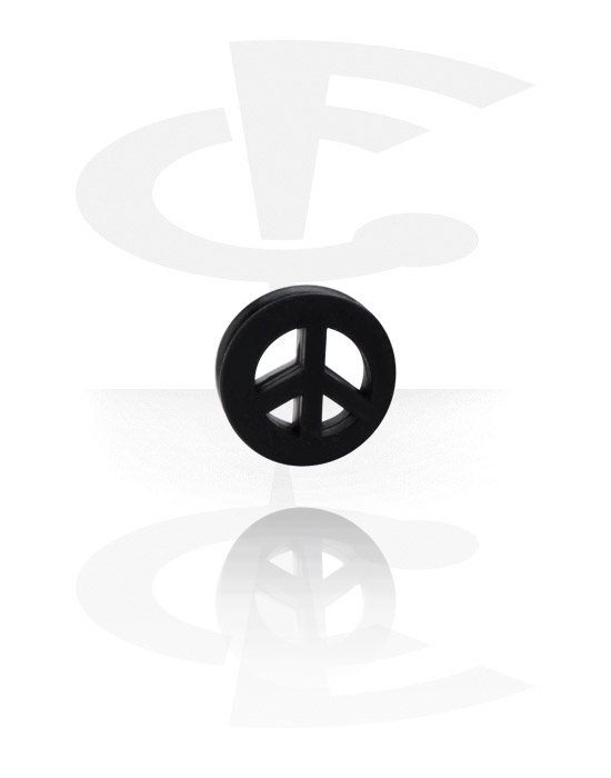 Tunneler & plugger, Double flared tunnel (silicone, various colours) med peace symbol, Silicone