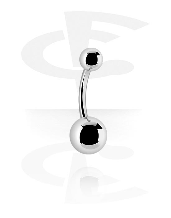 Curved Barbells, Belly button ring (titanium, anodised) met Balls, Titanium